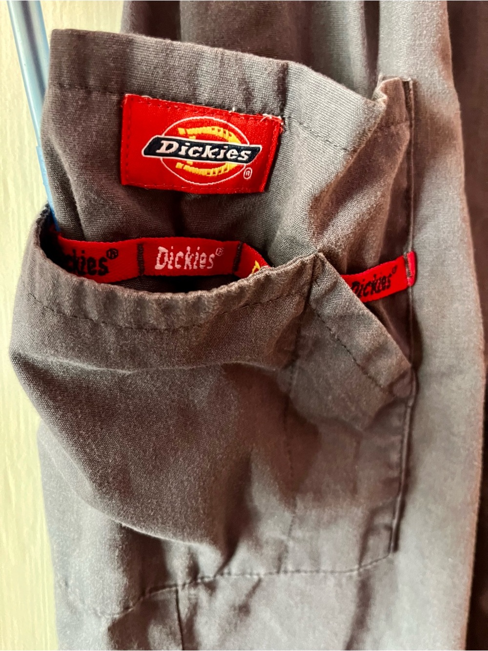 Dickies Gray Elastic-Waist Cargo Pants with Pocket Tabs